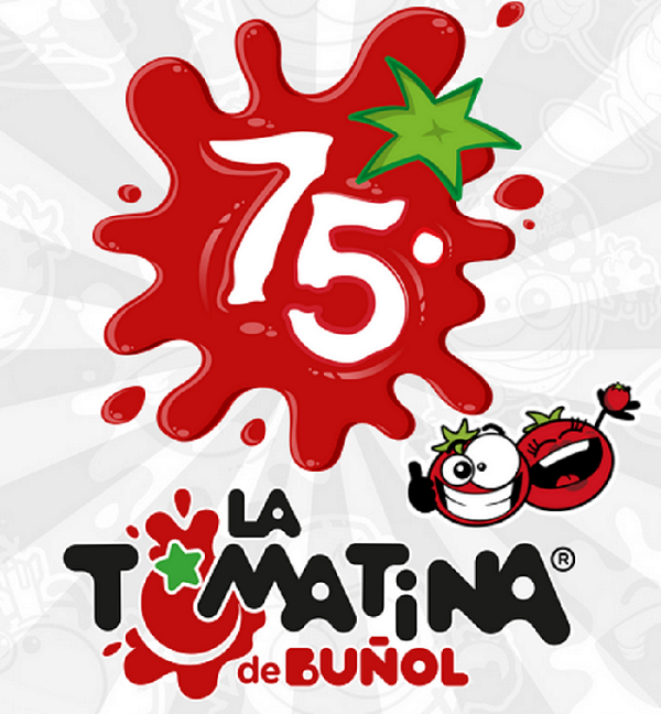 Logo del 75 aniversario de la Tomatina de Buñol.